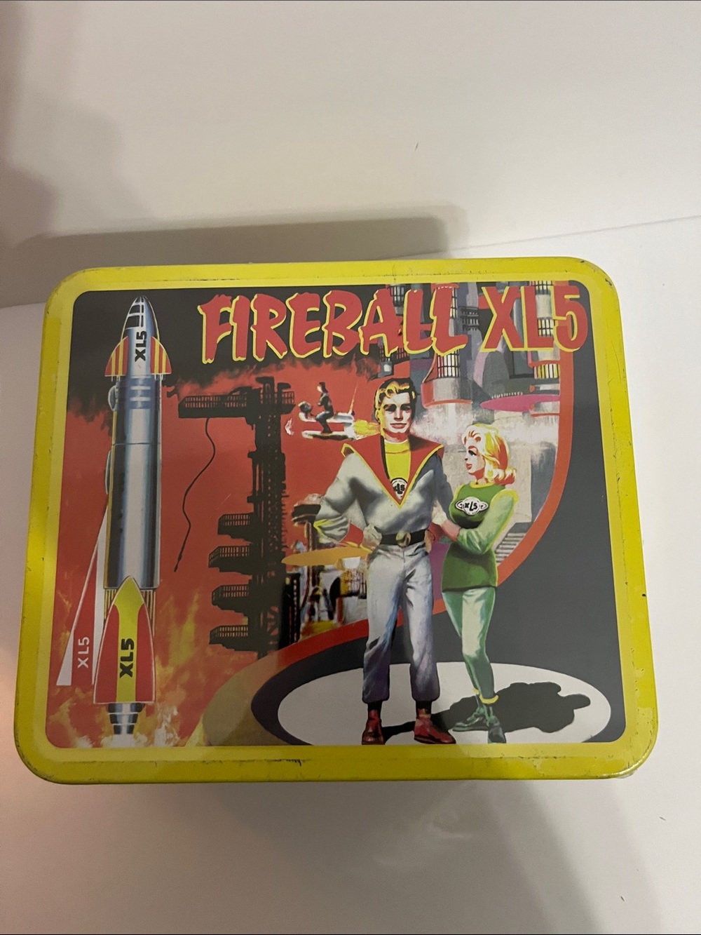 Fireball XL5 Yellow Retro Kids Tin Lunch Box